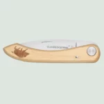 Capucin folding knife with boxwood handle engraved with wild boar