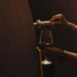 Ikarian Wine testing from the barel