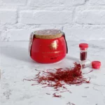Long red saffron threads – close-up