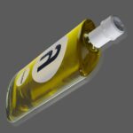lambda olive oil bottle side view
