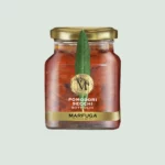 A jar of Marfuga Dried Tomatoes preserved in extra virgin olive oil