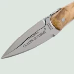 French Laguiole oyster knife with welded bee emblem and polished stainless steel blade