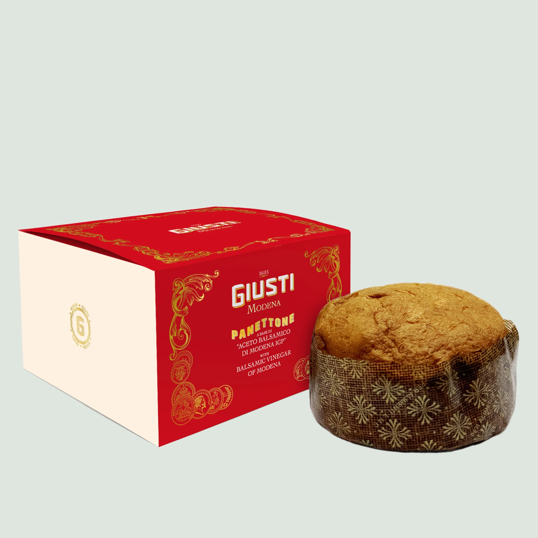Mini Panettone with Balsamic Vinegar of Modena 100g in elegant wrapping by Giusti