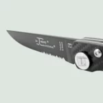 Thiers Design pocket knife with black blade and matte black handle by Claude Dozorme