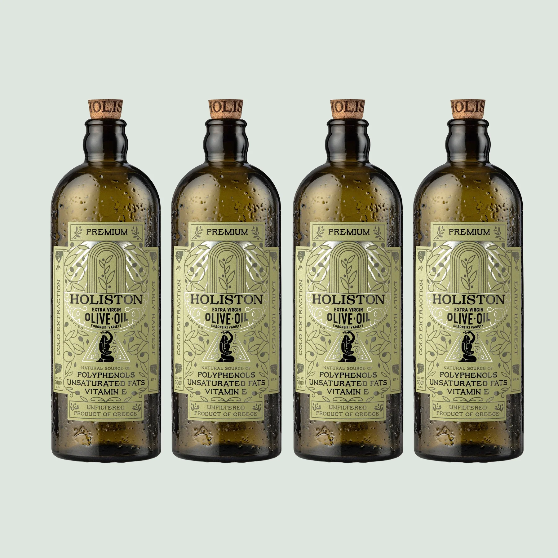 holiston premium extra virgin olive oil bundle of 4 bottles Premium Phenolic Extra Virgin Olive Oil Bundle of 4 | Holiston - Image 1