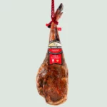 Whole Jamón Gran Reserva ham leg with visible marbling and natural 12-month curing