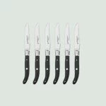 Set of 6 Laguiole steak knives with ebony wood handles